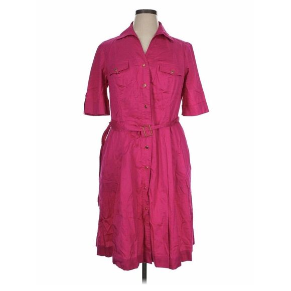 Jones New York Dresses & Skirts - Jones New York Signature Fuchsia Cotton Belted Shirt Dress Size 16 NEW $139